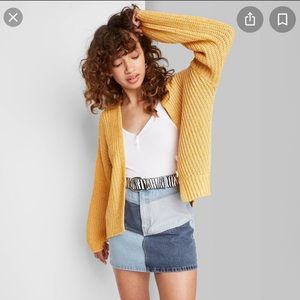 WILD FABLE Slouchy relaxed yellow knit cardigan